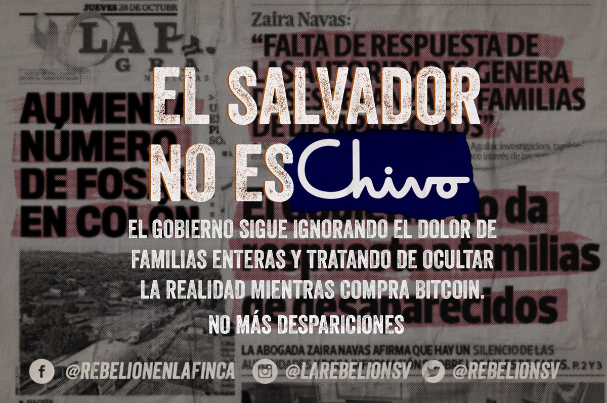 RebelionSV's tweet photo. Ya basta de la inacción del gobierno. Exigimos justicia, empatía con las víctimas y sus familias, exigimos seguridad.
#DesaparecidosSV https://t.co/LYuyBCtR8N