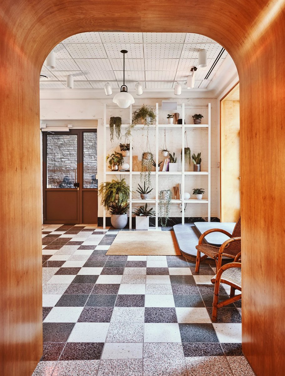 dezeen's tweet photo. Browse 10 inviting hotel interiors with a laid-back bohemian feel: https://t.co/Ci4lTXiIJ2 https://t.co/udp6wb8f79
