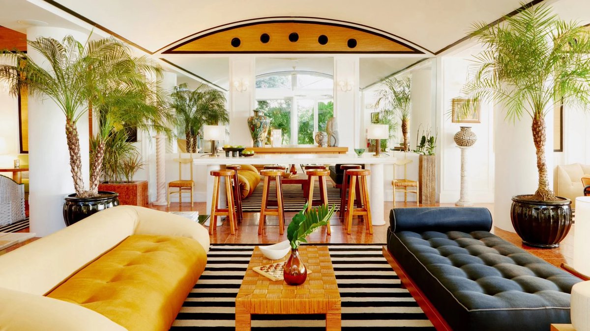 dezeen's tweet photo. Browse 10 inviting hotel interiors with a laid-back bohemian feel: https://t.co/Ci4lTXiIJ2 https://t.co/udp6wb8f79