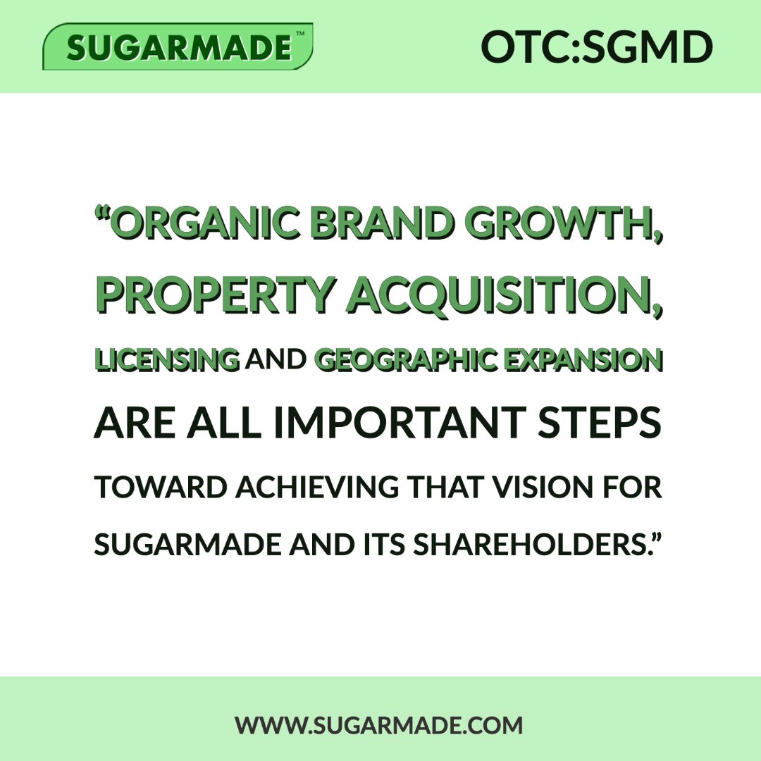 Sugarmade1's tweet photo. “Our long-term strategic vision is to establish the capacity to control all aspects of production, supply, manufacturing, packaging, distribution and delivery – to become a true “farm to door” #cannabis company."
~Jimmy Chan, $SGMD CEO

#SGMD #FarmToDoor https://t.co/8SmwMCvdUX