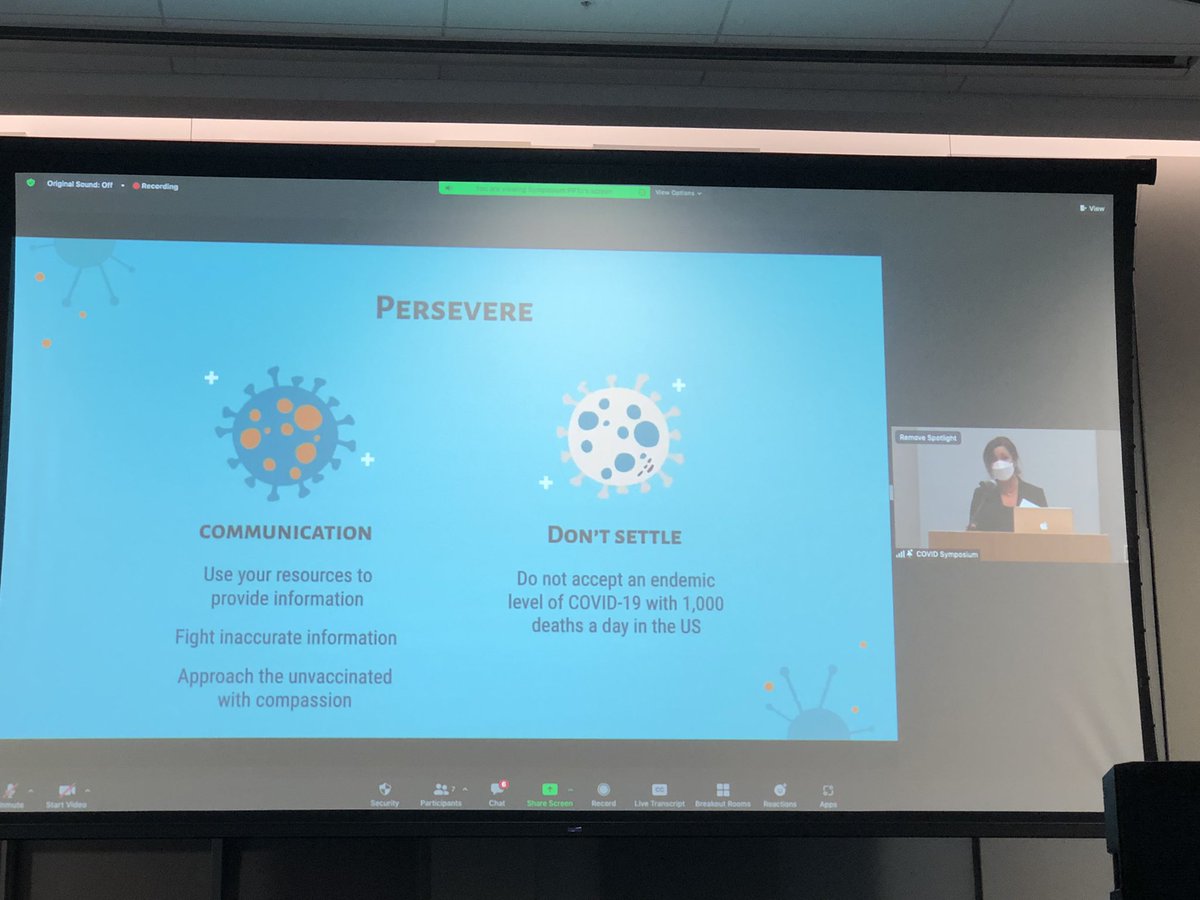 athoover99's tweet photo. @Jlguest also left us with a sobering reminder - a plateau of 1,000 daily deaths due to #COVID19 is unconscionable. There is still much work to be done! It was inspiring to hear from great minds hard at work on this like @epi_runner @michaelmina_lab @lisa_chung &amp; @KatieLabgold https://t.co/NfwANufhew