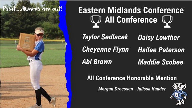 Badger_Softball's tweet photo. Congratulations to all our EMC award winners!!! 👏 🥎 🏆 https://t.co/A4Z9tGwIva