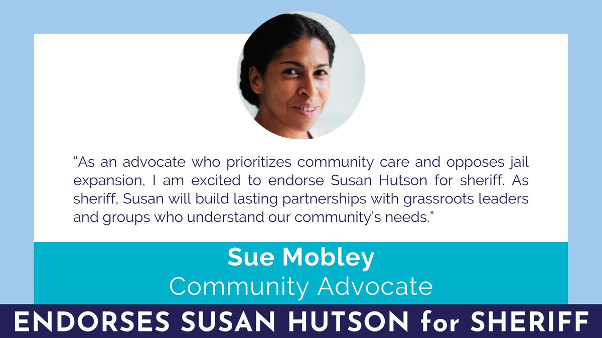 PACforJustice's tweet photo. The people of New Orleans have spoken, &amp; they're ready for Susan Hutson in the Orleans Parish Sheriff's Office.

Community Advocate Sue Mobley endorses #SusanForSheriff... are YOU ready to vote for Susan TOMORROW ⏳?

Find your voting info ➡ https://t.co/hcqXAMIZet https://t.co/GXGBVdnbbX