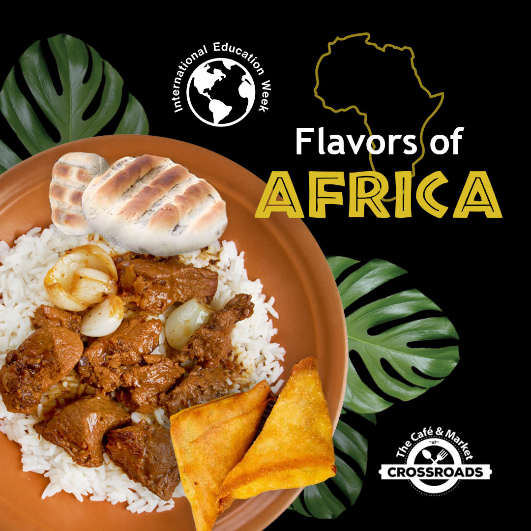 Celebrate International Education Week Nov. 15-19 with RIT DIning! Stop by Crossroads for African cuisine on Wednesday and Gracie's for Jamaican cuisine on Thursday. Check out our special menus at bddy.me/3Fd0cE0. #internationaleducationweek