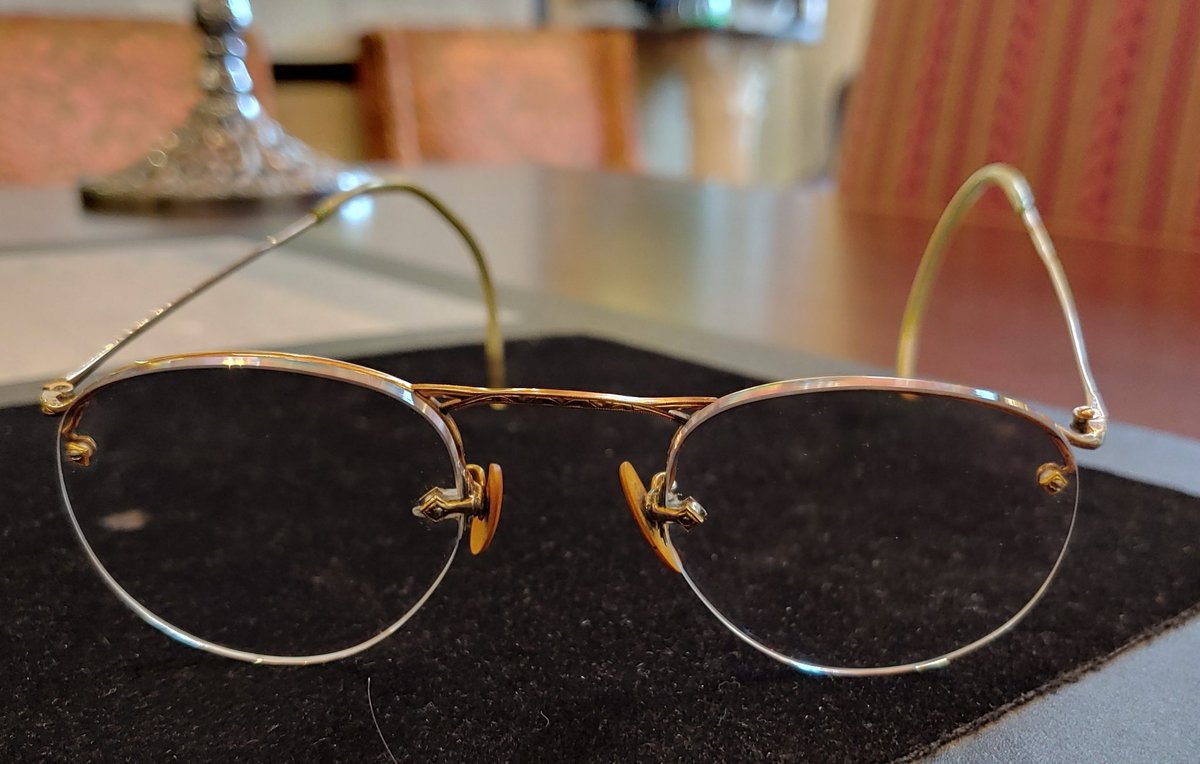 the_eyeglassguy's tweet photo. We were honored to install Greg’s prescription in his grandfather’s antique frame. A true family heirloom. They came out great! https://t.co/16HeU0Wlhc