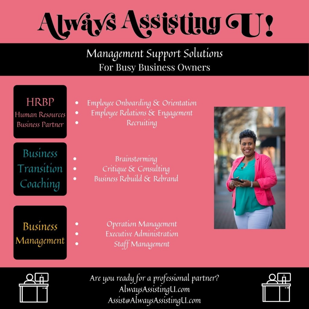 AlwaysAssisting's tweet photo. Always Assisting U! - Management Support Solutions!

Serving your Human Resources, Business Transitioning and Business Management needs.

Let's connect - https://t.co/m1vGPyOyki

https://t.co/BlINs6f6ys

#ExecutiveAdministration #OBM #Support #Growth #AlwaysAssistingU #SocialM… https://t.co/KfqpI92LUb