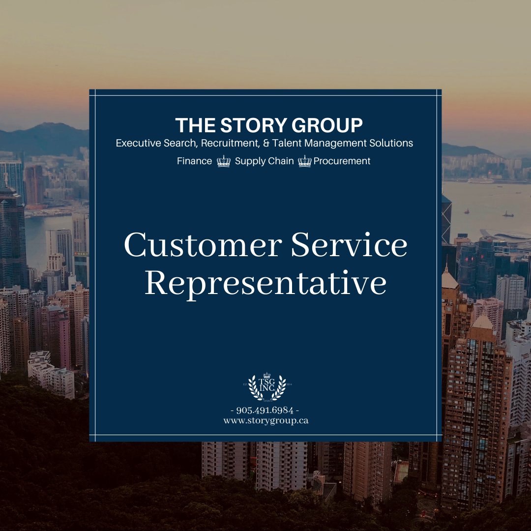 StoryRecruiting's tweet photo. The STORY Group is engaged on a NEW exclusive search:
Customer Service Representative  - Chemical client – remote/hybrid (Brampton)

If you are interested in learning more about this opportunity, please contact: ian@storygroup.ca
#executivesearch #recruitment #jobsearch https://t.co/0IGGyPtFyA