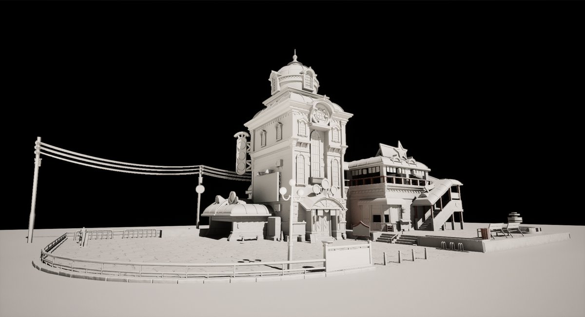 ScottFlinders1's tweet photo. Working on another environment 👀
Modelling done time for the textures.

This time based on a concept by the Wonderful LiFeng Zhu https://t.co/3LbzQhJRzI

#MAYA #3dmodeling #environmentart #gameart #architecture #UnrealEngine #UnrealEngine5 #Blocktober https://t.co/mnFp7FqU0A