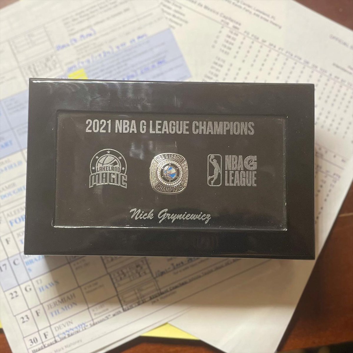 We the champs! @LakelandMagic celebrated their 2021 <a href="/nbagleague/">NBA G League</a> title. I am honored they included me in the group of ring recipients. It’s a highlight of my career that I’ll have forever. I’ve loved every minute of the past 4 years &amp; can’t wait for more! Let’s go get another fam!