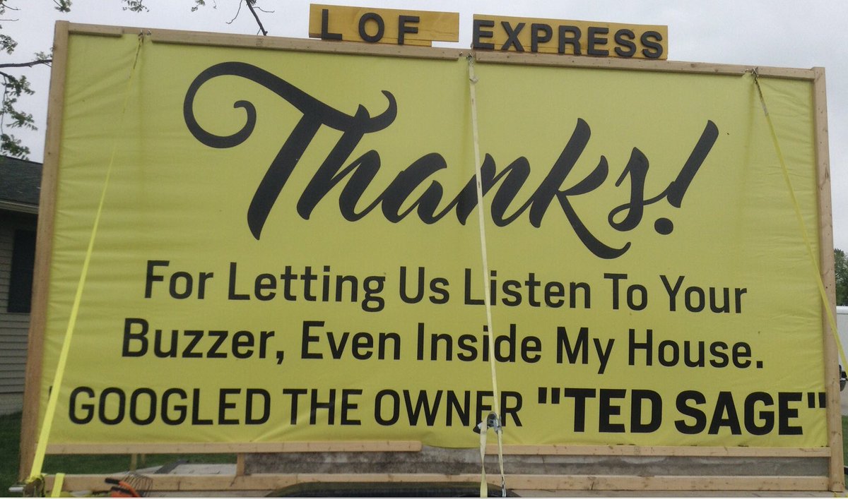 Ted Sage LOF Express owner has no rights to thank Veteran’s! He moved to Ankeny Iowa and I had to listen a buzzer inside our house for 14 hours a days, gave me PTSD. I have a special needs child, didn’t matter. I put sign in my yard, TED SAGE arrested at Prostitution sting.