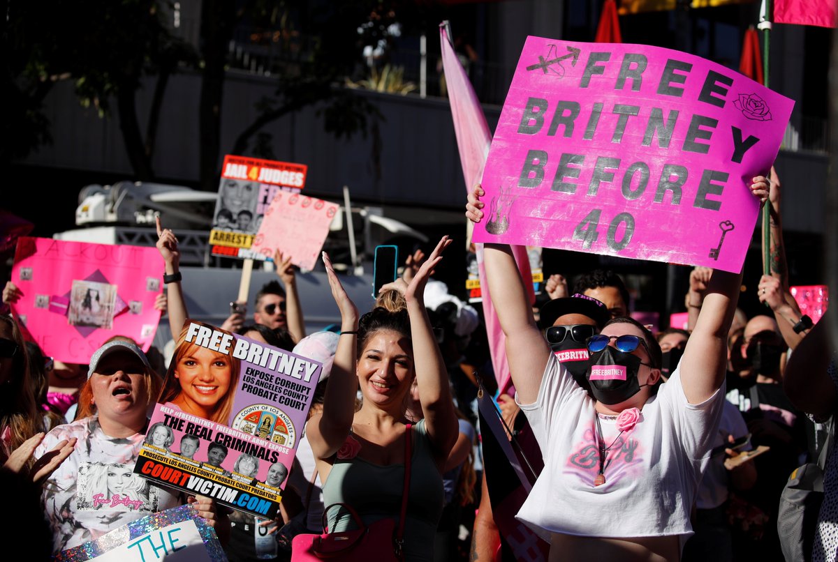 ajplus's tweet photo. BREAKING: A judge ended Britney Spears' conservatorship following a court hearing.

The singer has been blocked from controlling her finances and personal affairs for 13 years due to the conservatorship, which she called "abusive" during a previous hearing. https://t.co/wnSpXvgeqx
