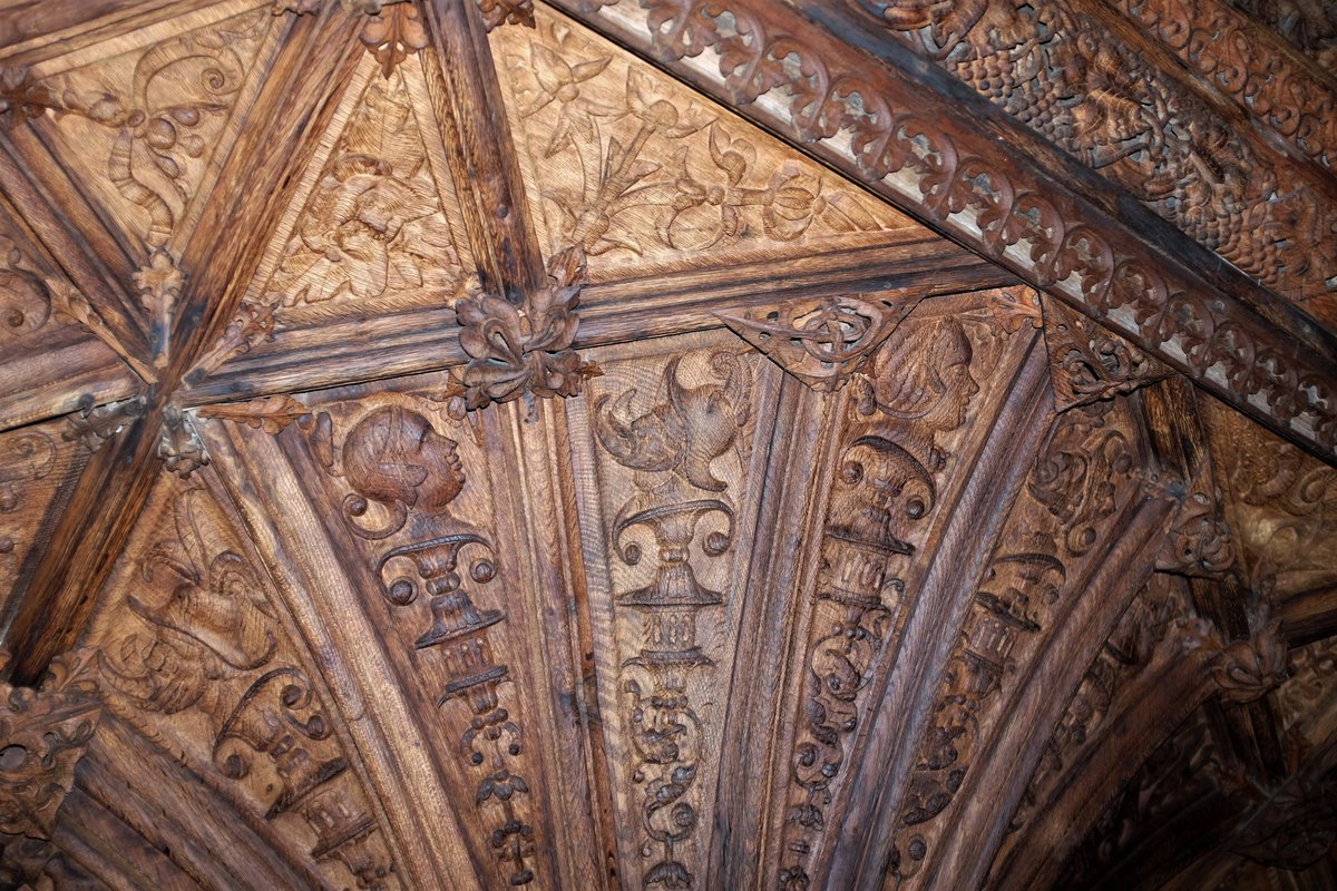 Atherington #Devon 
Rood screen c.1530-40 designed by John Parry of Northlew and completed by Roger Down and John Hyll of Chittlehampton as carpenters, carvers and joiners. We only know these names because of dispute over payment.
#ScreenSaturday