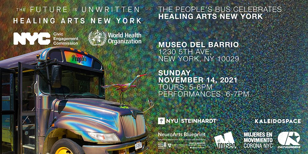 NYCCEC's tweet photo. To celebrate the culmination of Healing Arts New York, @NYCCEC and @BusPeoples are hosting a special activation at the reopening of @elmuseo Sun., 11/14 after the Symposium @metmuseum  🏛. Come tour the bus + enjoy performances that center healing and joy. #healingartsnewyork https://t.co/GNfznAPLfd