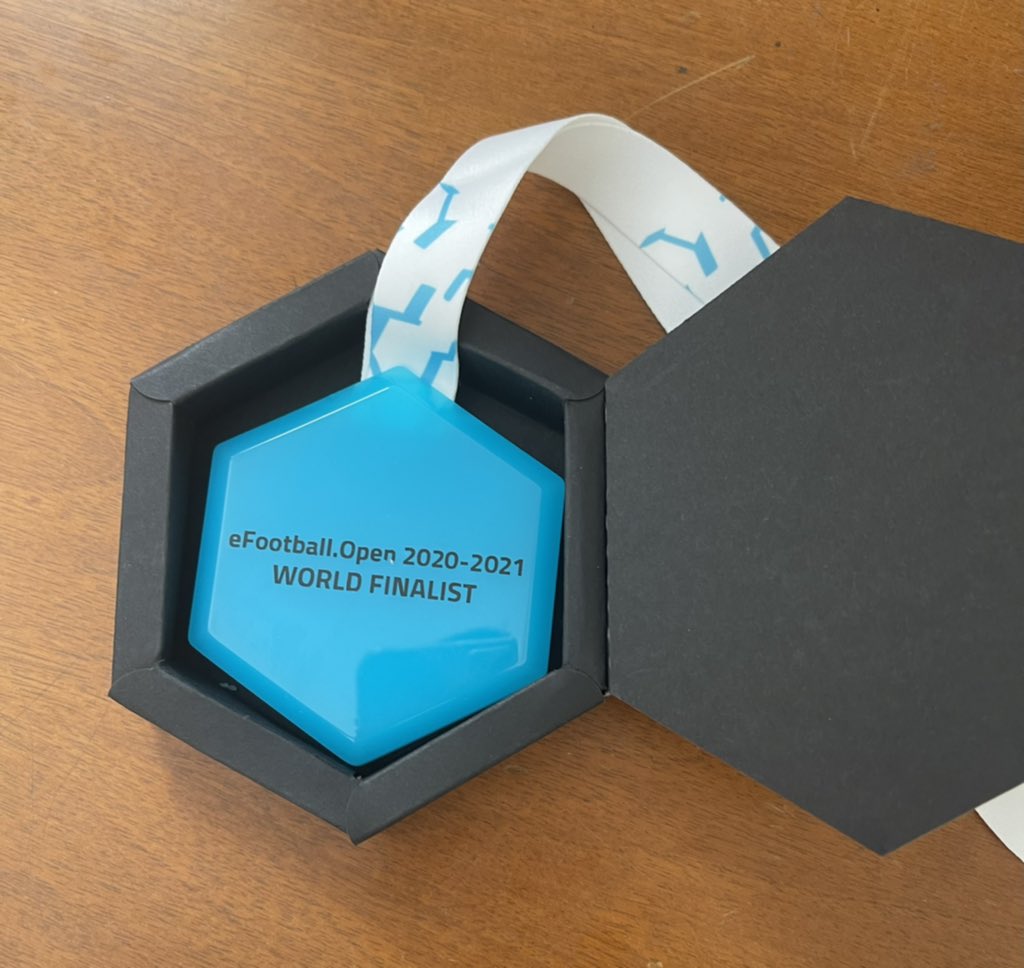 Hey Family 
I just received my efootball open 2021 world finalist medal 
Thank you <a href="/efootball/">Baugh Properties</a> and @em_rights its beautiful 🤩
I can't wait to compete again 
Lets gow