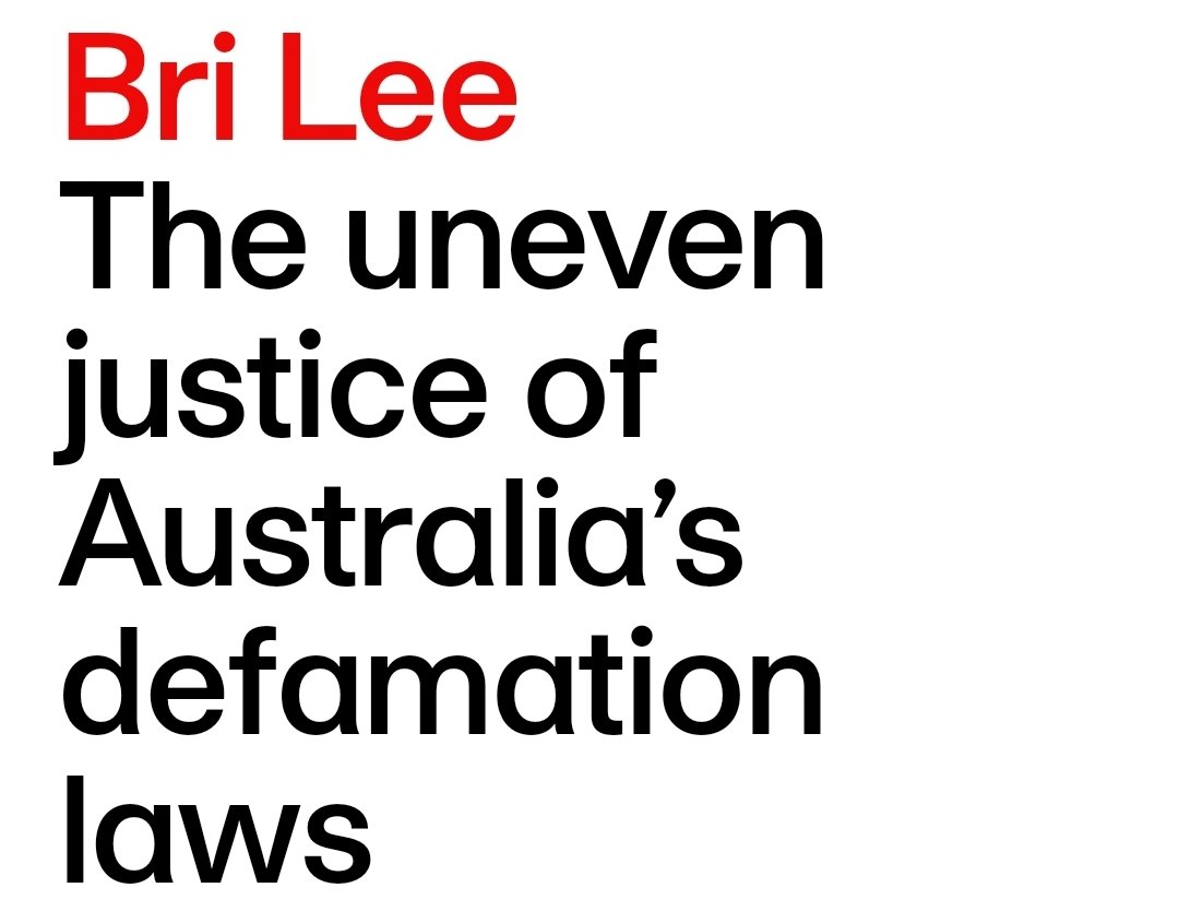 bri_lee_writer's tweet photo. My piece in this week's @SatPaper deals with the #enough crowdfunding (@ninafunnell + @marquelawyers) and the effect of defamation laws on our democracy. Spoiler alert: it's not good. https://t.co/J9esTcOMvs https://t.co/YQWEx4OD7U