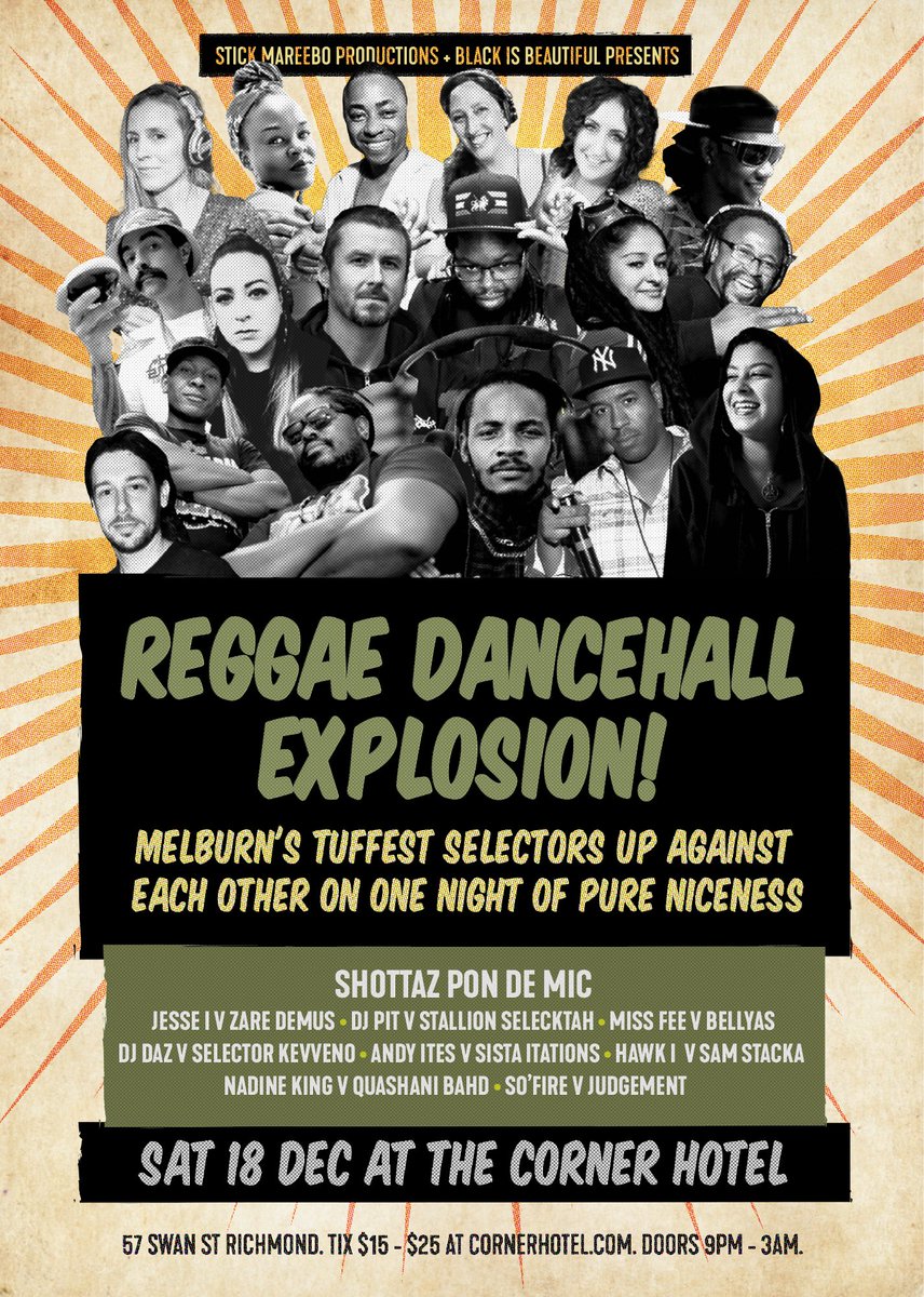Reggae Dancehall Explosion - Coming to Burn City Saturday, December 18th @ The Corner Hotel.
Tickets: bit.ly/3cdCrz7