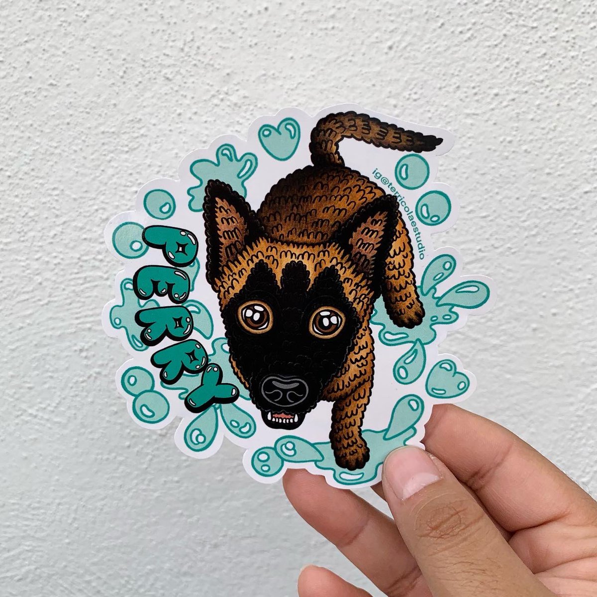 StudioTerricola's tweet photo. #Stickers de “PERRY” 🐕🐾 💦 son plastificados, pueden ponerlos en el exterior ☀️🌨⚡️ 
.
#calcomania #doglover #sticker #ilustracion #happydog #sweetlove #CDMX https://t.co/S6u4p12Tau