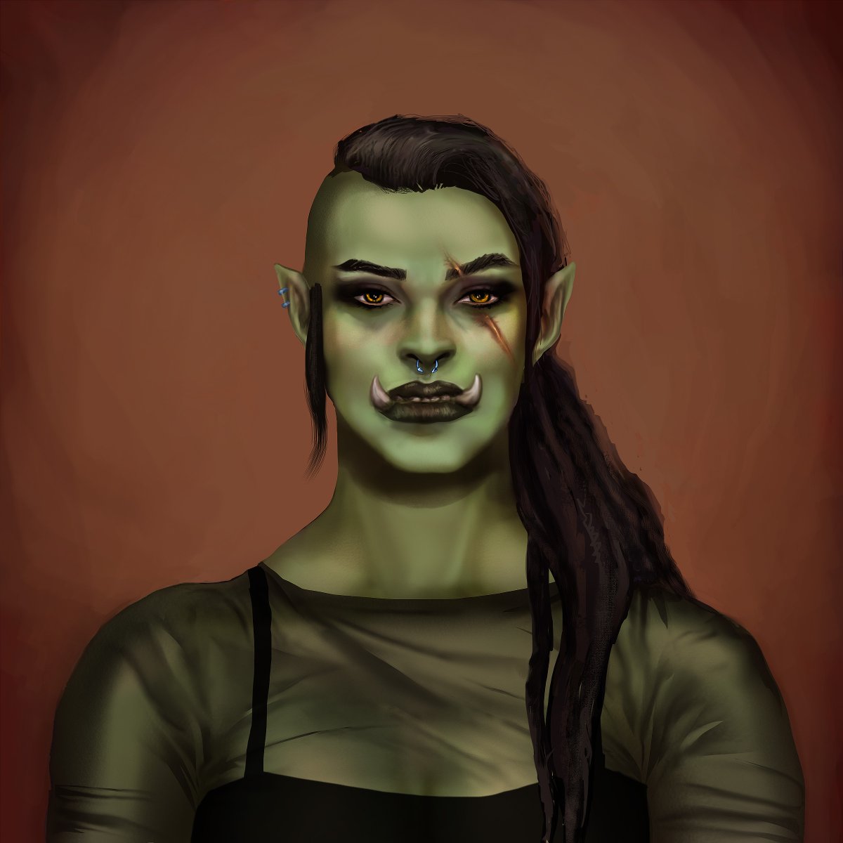SYoshikoArt's tweet photo. more goth girlfriends #orc girlfriend this time :) #gothgirl #digitalart #portraitart #fantasyart #patreoncreator #sketch #drawingi https://t.co/XcQUeLbVub