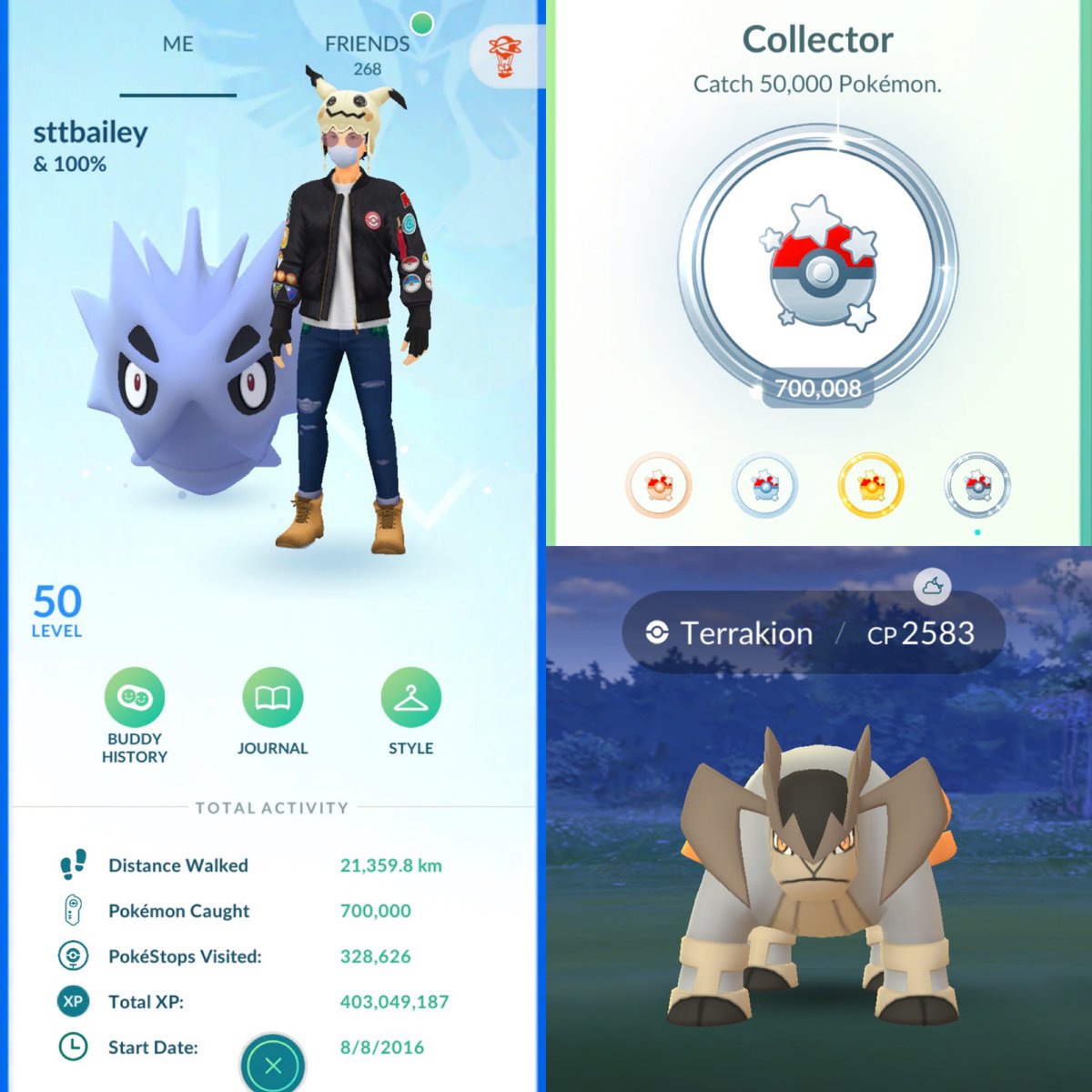 sttbailey's tweet photo. New Milestone #PokemonGO
Missed the medal screenshot 🤷♂️. Slowly working to 1 million catches. #PoGOLife https://t.co/ZO2UkFWCAf