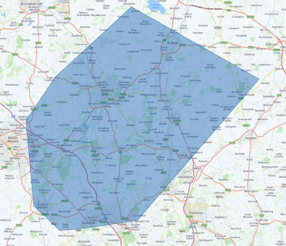 The applicants are spread across an area of 1,396.8 square Km, as shown in the image below. Because of this we need to be really firm on our approach to COVID.
facebook.com/BedsWSJ/photos…