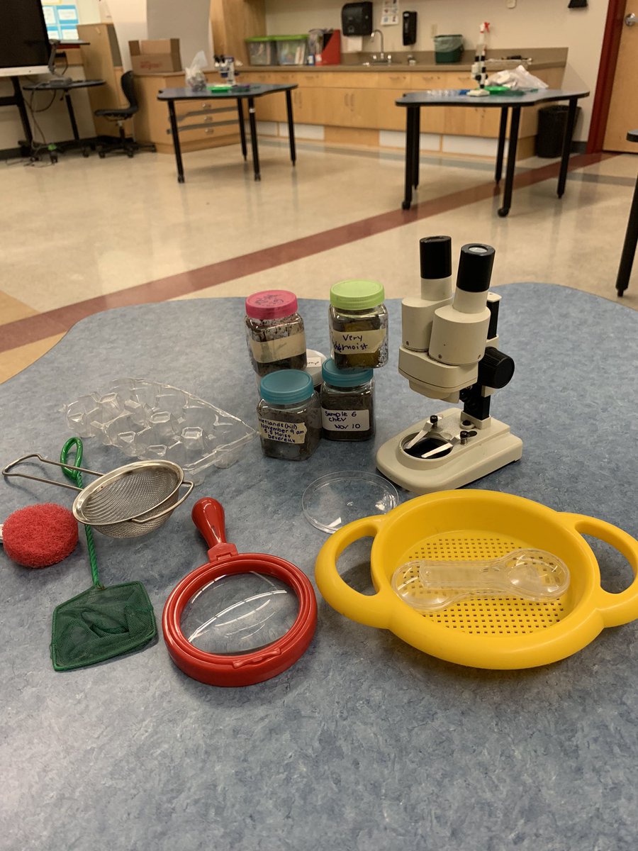 MrsMitschke's tweet photo. Our “dirt lab” is set up and ready for our Grade 3 geologists next week! They are ready to ‘dig in’ and discover what stories our local land holds. #wearecbe @RoyaloakCBE #geologistsatwork https://t.co/w5mKgymZmg