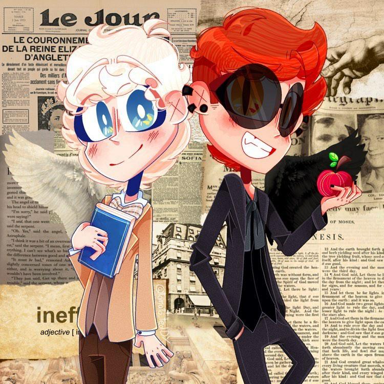 TeddToma's tweet photo. How did I go from listening to a Death Note musical to obsessing over a bookworm angel and a demonic snake
#GoodOmens #GoodOmensFanArt #GoodOmens2 https://t.co/4KfsvL3GX6