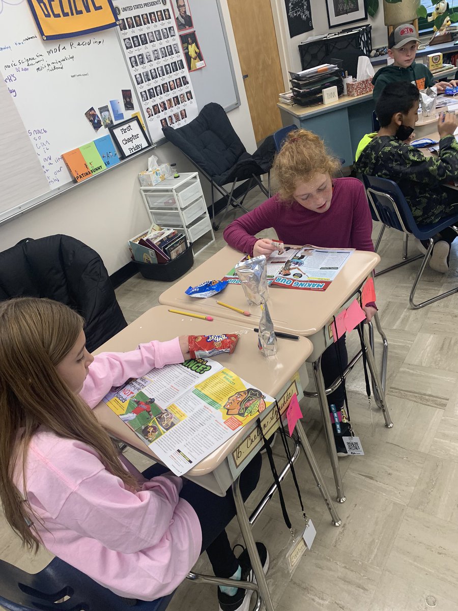 Current Event Fridays in fifth grade are the best! Who doesn’t love reading a newspaper with a snack and a drink?? The discussions that come out of this always blow me away. These kids are capable of powerful thinking! <a href="/tamastro17/">Therese Mastro</a> <a href="/saevans8/">Sarah Evans (she/her)</a> <a href="/TCRWP/">TCRWP</a>