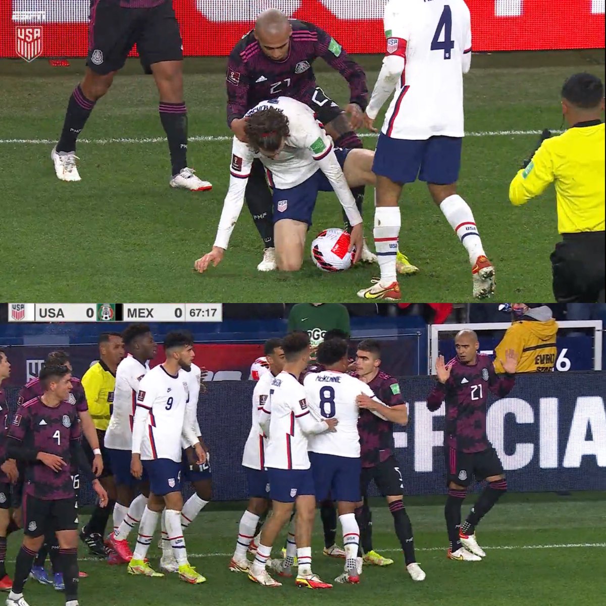 usmntonly's tweet photo. Yellow card to McKennie…. https://t.co/tMXUpGFJlh