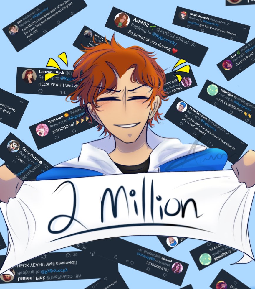 43:06 WOOO CONGRATS ON 2 MILLION 🎉 🎉 🎉 #ryguyrocky #fanart #2million #my...