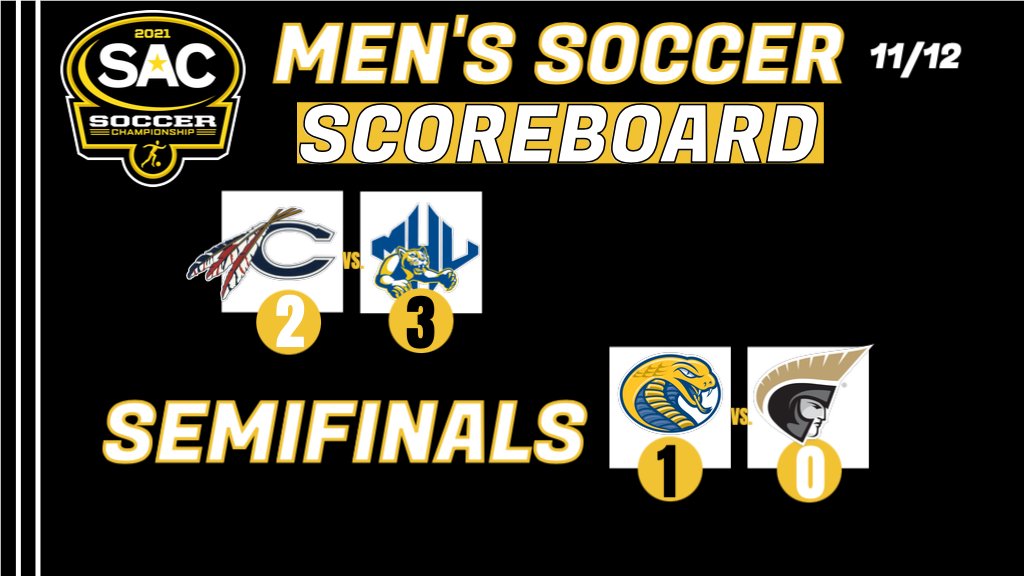 SAC_Athletics's tweet photo. MSOCC: The Coker Cobras and the Mars Hill Lions are set to play in the SAC Soccer Championship this Sunday!! #MSOCC https://t.co/wYdgnDm0Yl