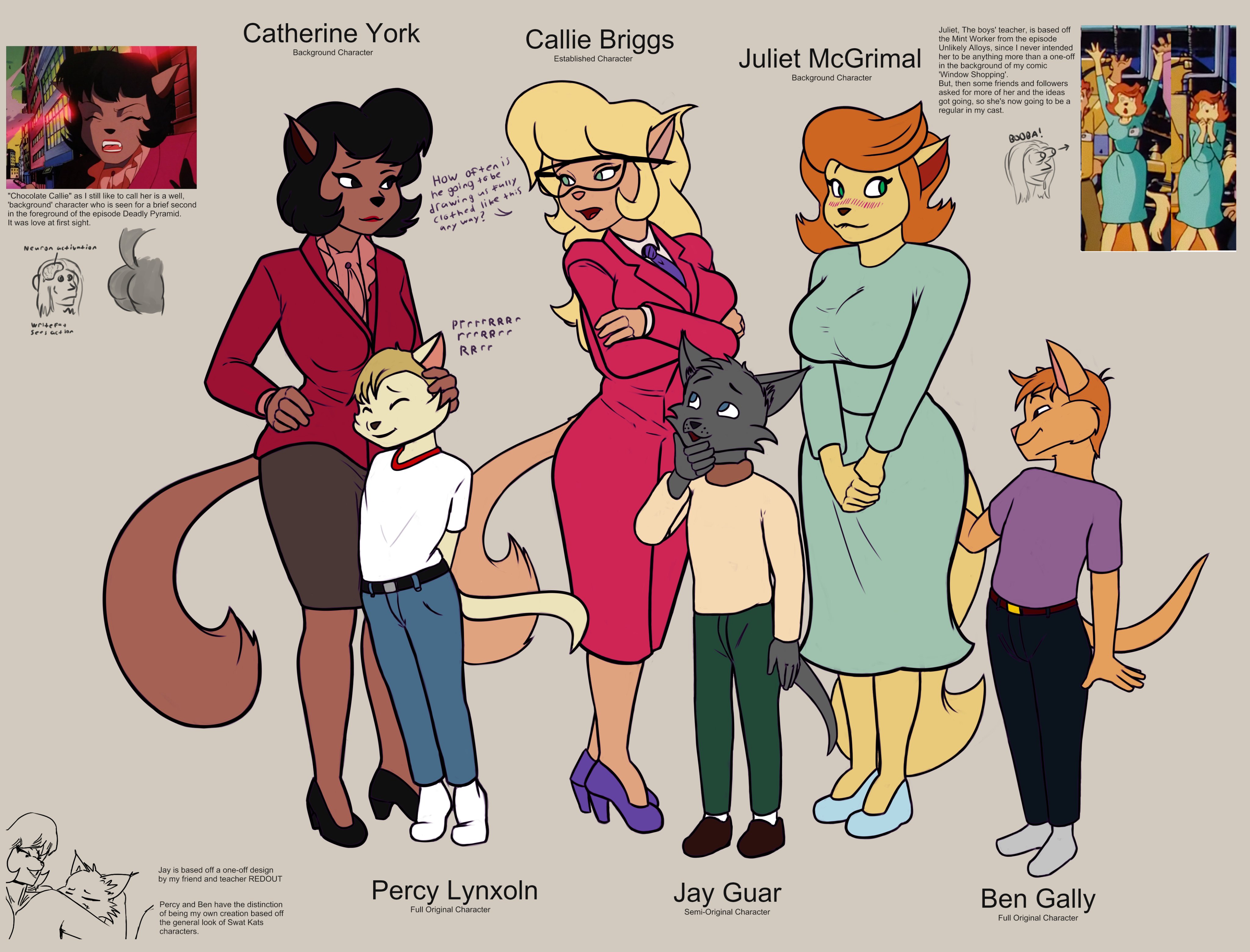 straight shota I made a sheet for reference of the  characters I'm using in my Swat Kats straight shota art, and included some  dumb facts and doodles too.