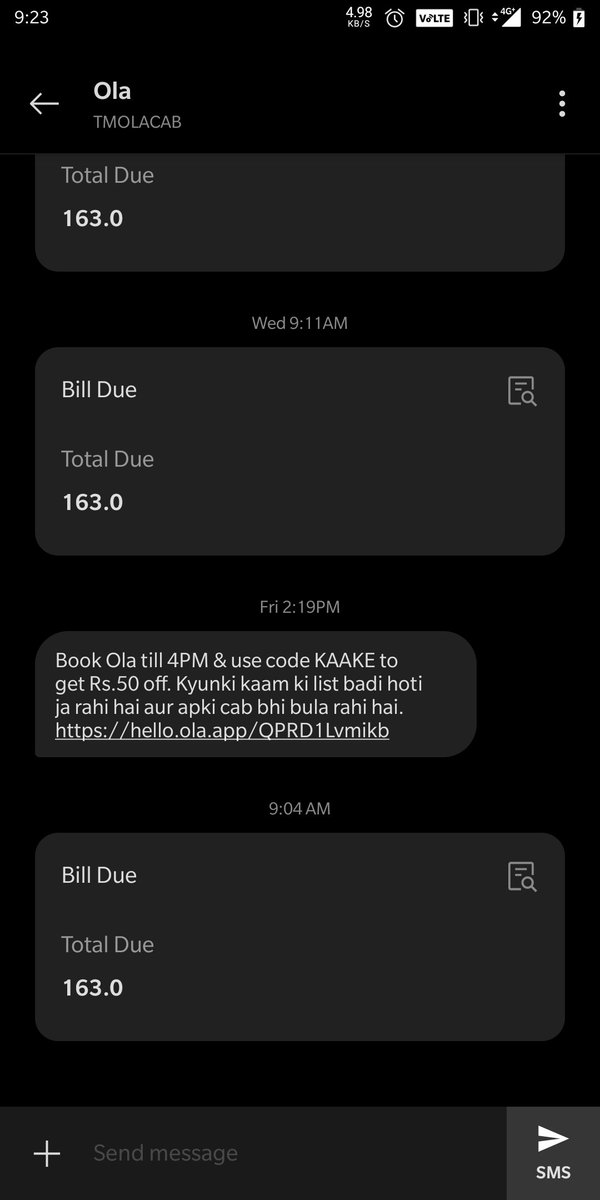 _sanjay_rai's tweet image. Again Ola is send me reminder of pay the amount are you guys are fool or something.

Stupid ola.
Catch that bastard who took money from me and said that I did not paid him .ask your support team to call me 

Bloody pathetic customer support services
#StopusingOla