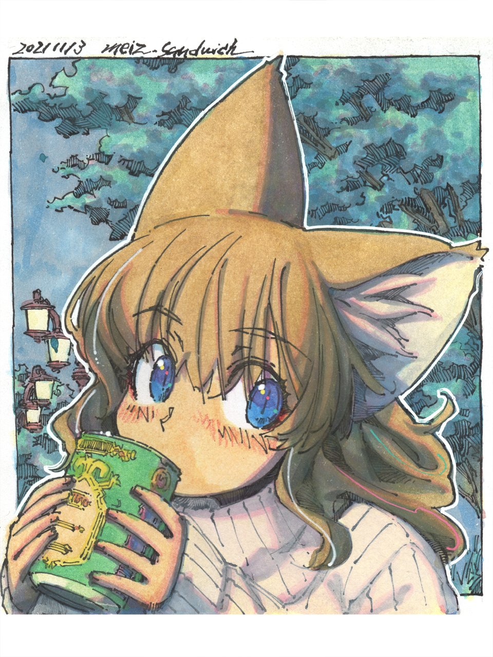 Pekingese!） Go 水彩原画　カラフルペキニーズB5サイズ額入り（Go