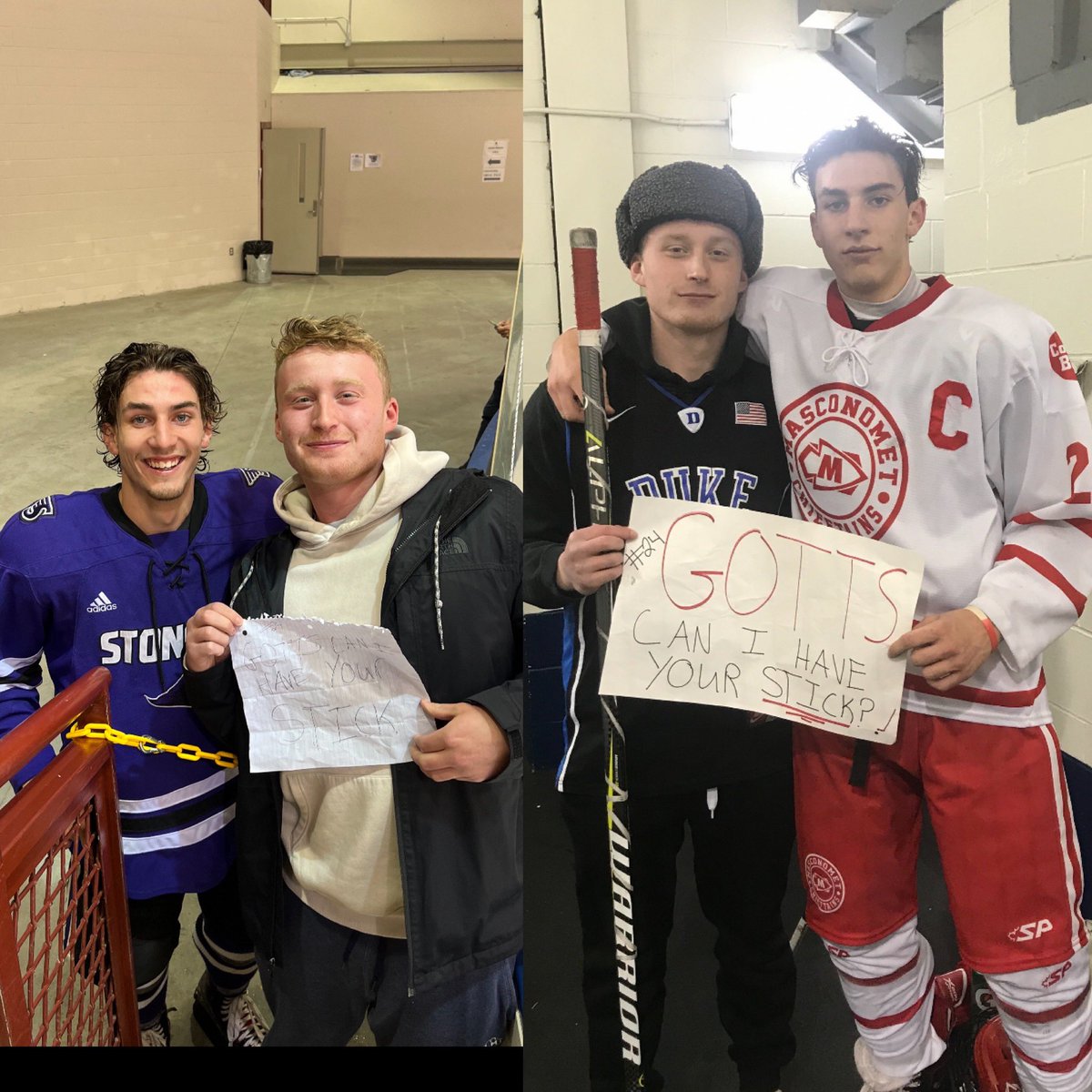 Andrew_Gotts's tweet photo. @Will_hunter__ #1 fan. See you tmrw for another battle of the hawks game https://t.co/13DoaR68Yn