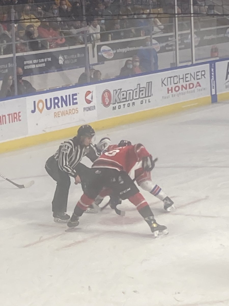 Great job Kirsten Welsh first female official in the OHL at the Kitchener Auditorium.