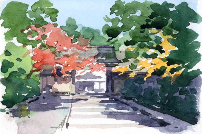 紅葉の寺
#スケッチ 