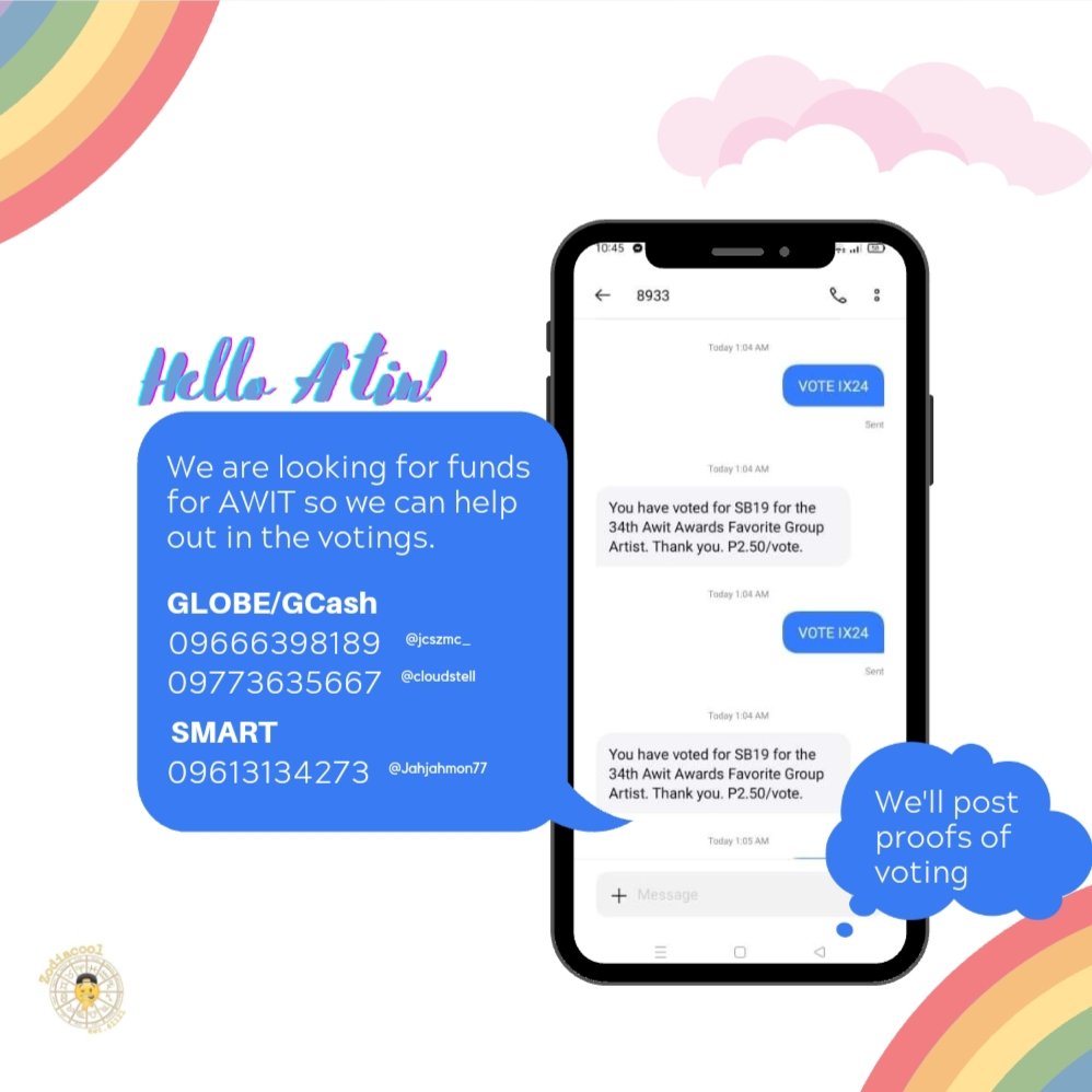 Z0DIACOOL's tweet photo. Hello A'tin! 💙
We are looking for funds for AWIT so we can help out in the votings. Numbers are down below. Thank you! 

P.S. We'll post proofs of voting.

@SB19Official #SB19 https://t.co/gK2QIJNQk9
