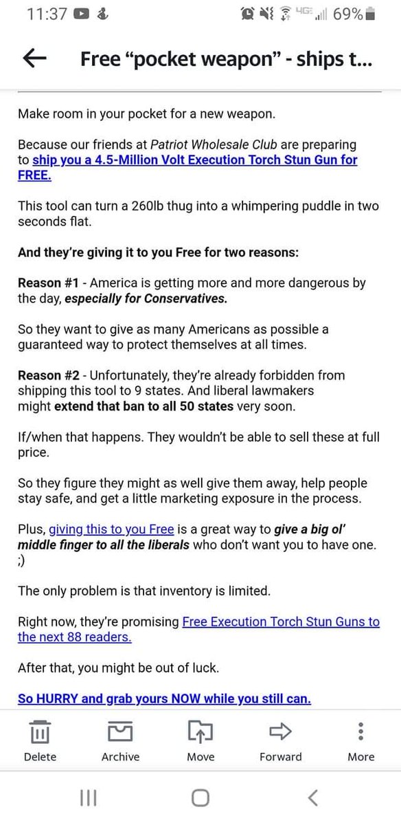 NotPerfectEithe's tweet image. So, the lovely folks at the #RNC have sold my email. Not to just anyone, but to weapons and &quot;combat&quot; groups. This is the 3rd &quot;free&quot; weapon I&apos;ve been offered in the last month. This too is #incitement, wouldn&apos;t you say,  @BeauTFC?