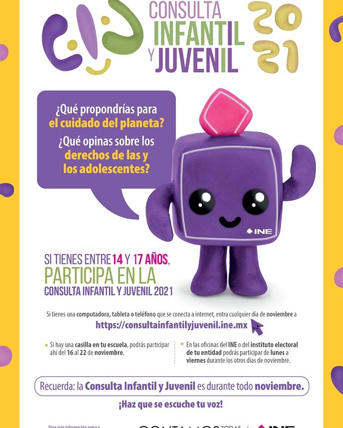 RegedhemAC's tweet photo. Si tienes entre 14 y 17 años, participa y opina en la Consulta Infantil y Juvenil @INEMexico https://t.co/TwtlJCoqwt