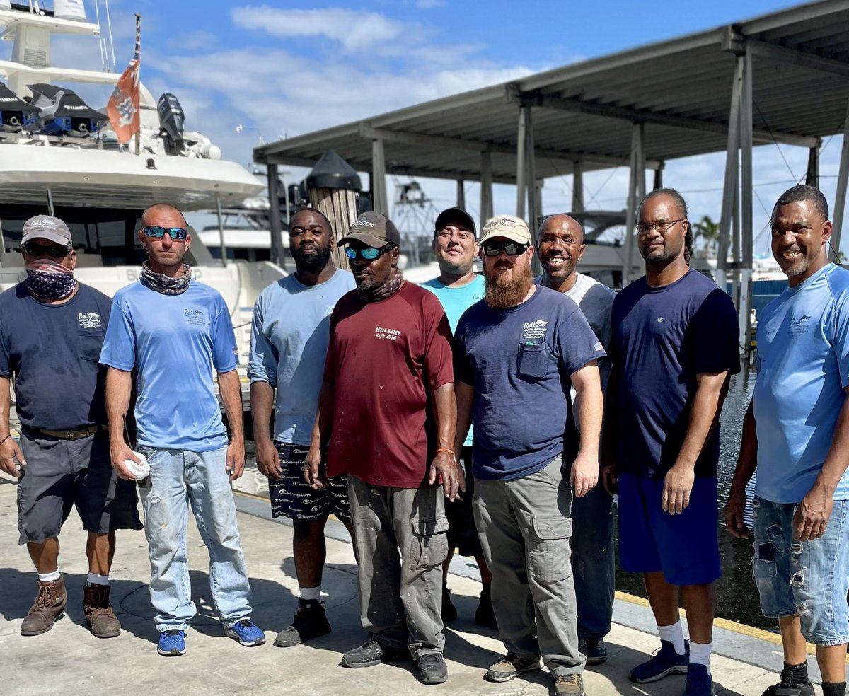 RollyMarine's tweet photo. Our fabricator team and haul out crew are the best in the business. Megayacht quality and customization is our product @RollyMarine 

#team #teamwork #business #refit #fabrication #manufacturing #welding #carpentry #haulout #launch #yacht #yardcrew #tigwelding #refinishing #sea https://t.co/tmqyLRuRx3
