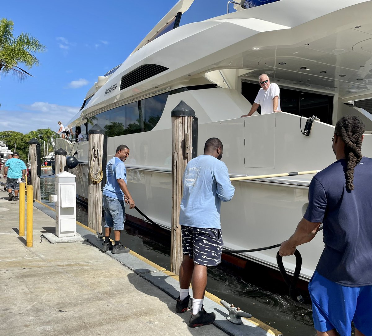 RollyMarine's tweet photo. Our fabricator team and haul out crew are the best in the business. Megayacht quality and customization is our product @RollyMarine 

#team #teamwork #business #refit #fabrication #manufacturing #welding #carpentry #haulout #launch #yacht #yardcrew #tigwelding #refinishing #sea https://t.co/tmqyLRuRx3