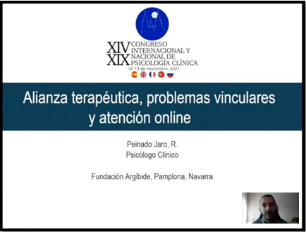 fundargibide's tweet photo. Esta semana se ha celebrado @AEPCPsychology. Rubén Peinado ha participado en el simposio “Apego y Relación Terapéutica: aplicaciones clínicas en diferentes contextos” con su ponencia “Alianza terapéutica, problemas vinculares y atención online” #SaludMental https://t.co/F0HCRn8RI1