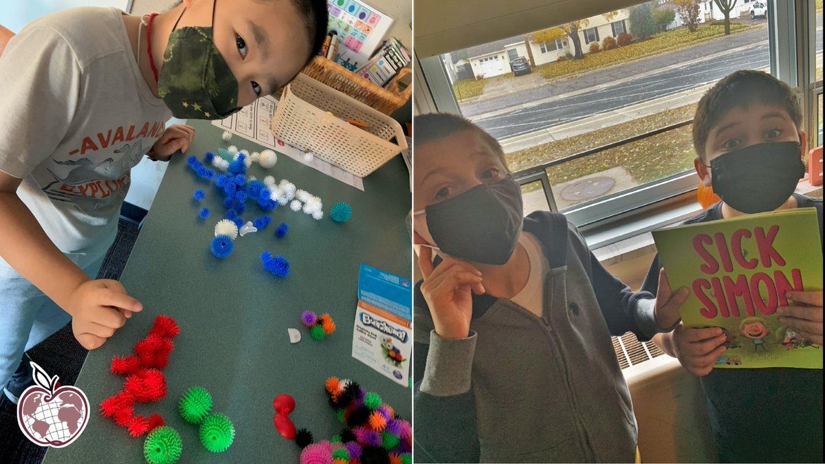 SSPPS6's tweet photo. All week #SSPpride Lincoln Center Students in Mrs. Roering’s class explored their PYP unit of inquiry on keeping their body safe using healthy habits. They have been busy creating models of germs and one of the books they read was “Sick Simon”. #PYPinSSP #SSPlearns https://t.co/gqhlgrP1zF