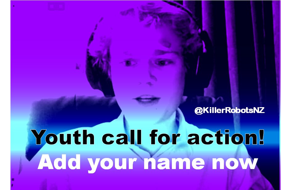 KillerRobotsNZ's tweet photo. Have your say! Youth Call 4 Action, https://t.co/vmXORBis37 @BanKillerRobots  @RCW_ @profwinikoff @Dylan_M_Maynard @AIForumNZ @SKR_espana  @icracnet @Article36 @PAXKillerRobots @uk_robots @KillerRobotsFI @CWSNZ #BanKillerRobots #EscapeTheScan #KeepCtrl https://t.co/63Tq0AgZL3