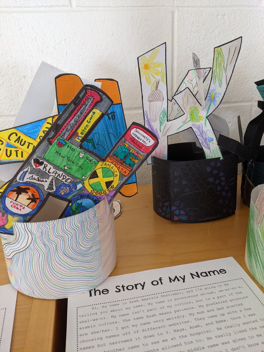 mrspclass's tweet photo. Part of our identity project...Story of my Name and name sculptures. https://t.co/zvGyzwGYTp