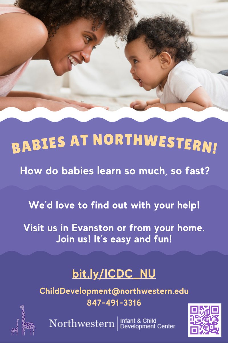 At Northwestern’s ICDC, we are looking for 0- to 16-month-olds to help us discover how babies learn so much, so fast!
⁠
Sign up at bit.ly/ICDC_NU⁠
⁠
Your participation can really make a difference!⁠

#family #love #cute #baby #kids #babygirl #diy #babyboy #momlife