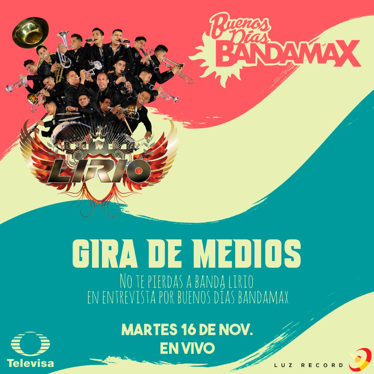 LuzRecord's tweet photo. No te pierdas pronto a nuestros amigos de Banda Lirio La Grandeza Del Bajío por @TvBandamax , les estaremos dando mas detalles... ESTEN PENDIENTES🙌

#LuzRecord #BandaLirio #SiiikSiii #Bandamax https://t.co/sLuBATHU0G
