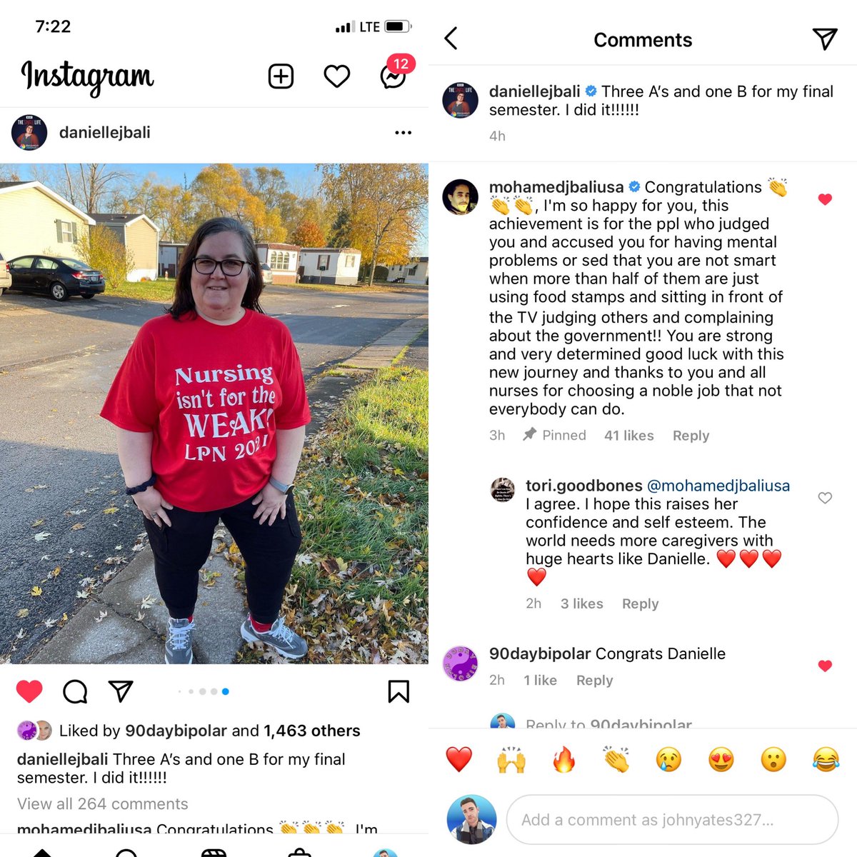 JohnYates327's tweet photo. Congratulations are in order for @DanielleJbali’s giant achievement - and very nice words from Mohamed! #90DayFiance https://t.co/Rt6DNLtlBN