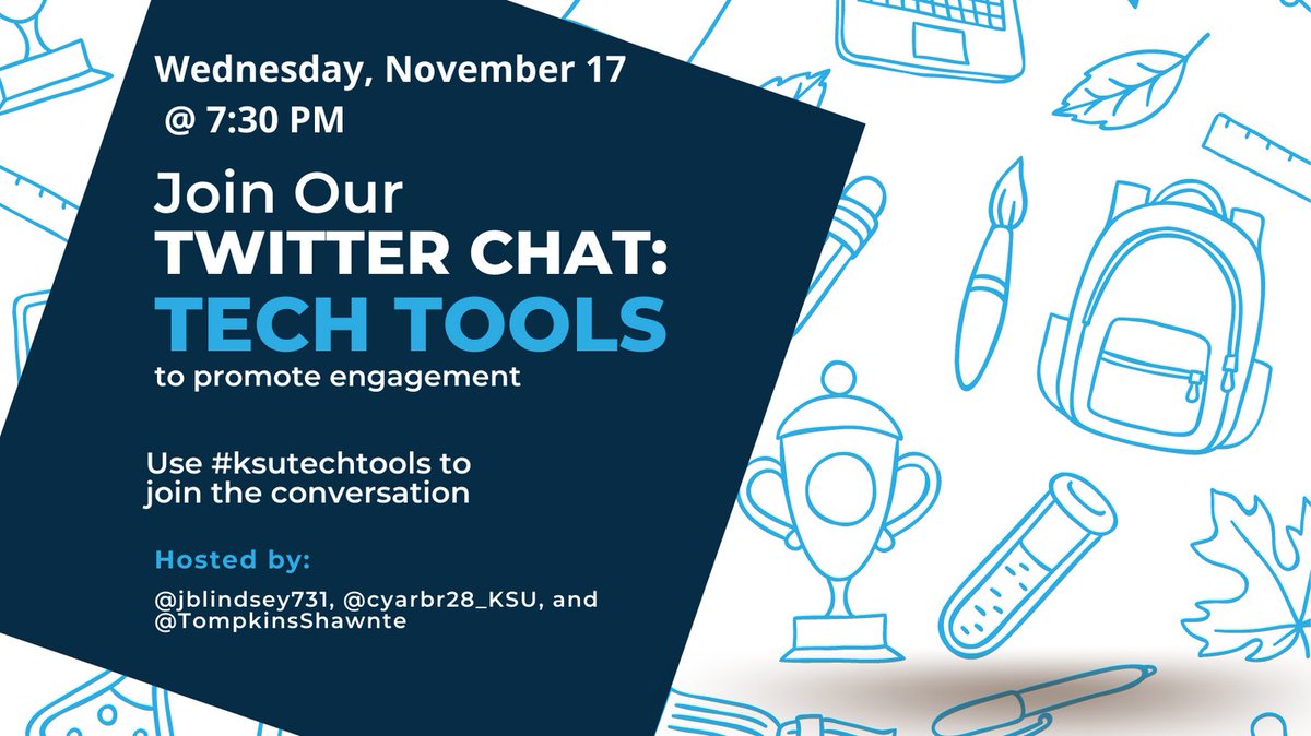 kbospartan's tweet photo. @cyarbr28_KSU @TompkinsShawnte @jblindsey731 are hosting a #ksutechtools Twitter chat next week!
@lesliefisher @tonyvincent could my classmates get retweet ♥️? https://t.co/xiJJbipiP9