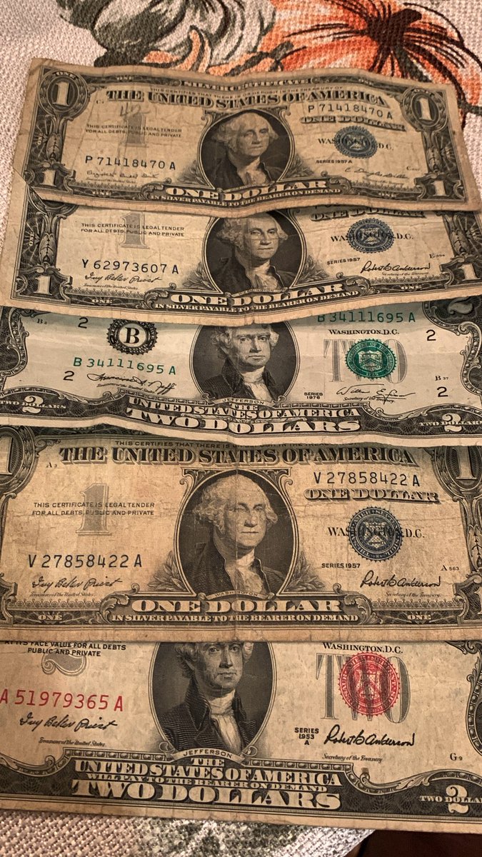 I miss old money! #SilverCertificate #TwoDollarBill